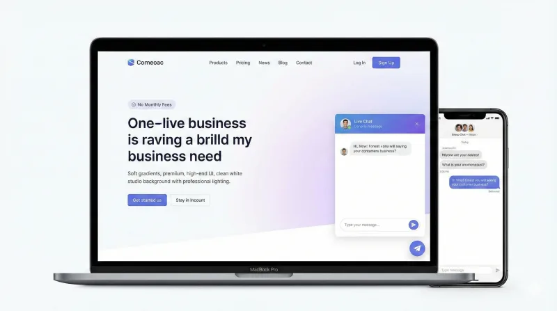 Two-way Telegram live chat widget on a modern business website