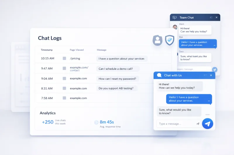 Premium live support widget with Telegram integration and message logs