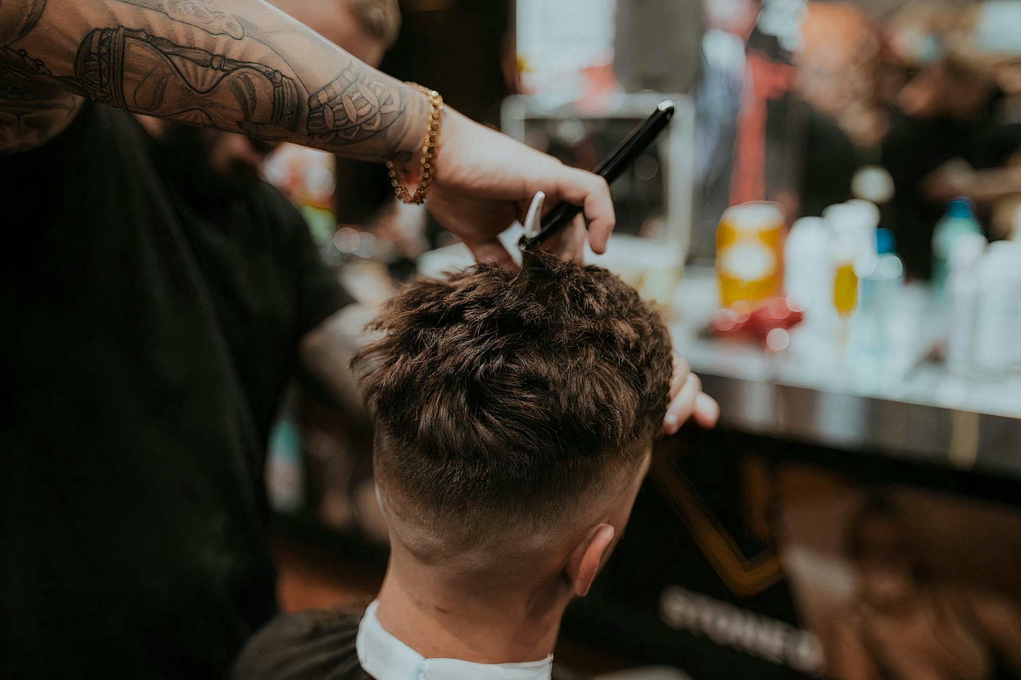 Master stylist in modern salon