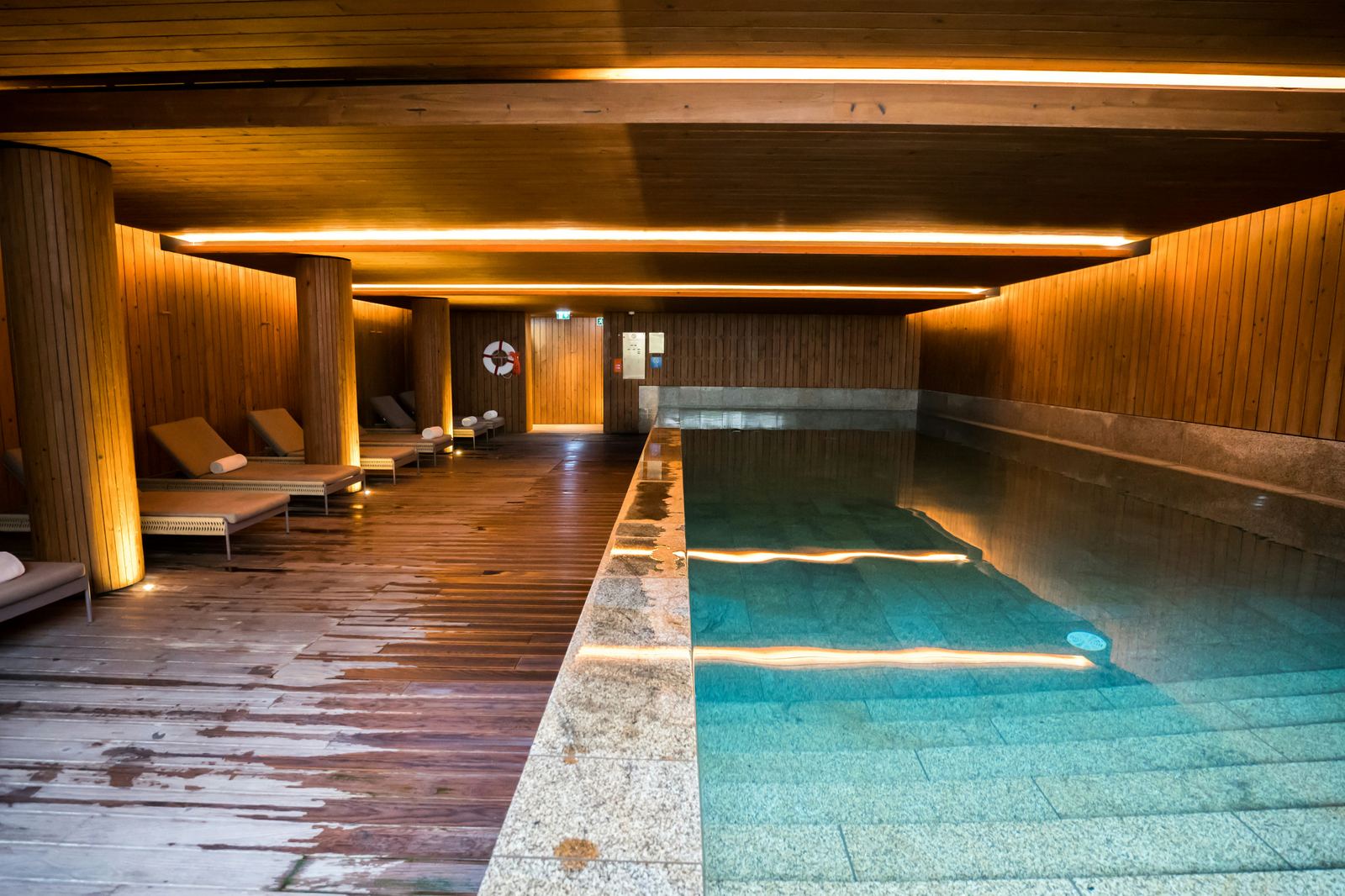 Heated infinity pool with panoramic city views
