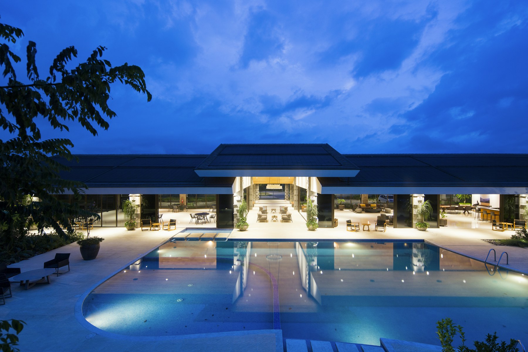 Premium retreat with pool and evening lights